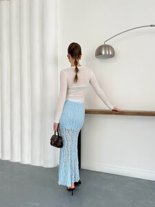 Dantel Etek - Mavi | Topshow | F1887 #5