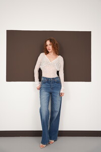 V  Yaka Güpür Toptan Bluz - Beyaz | F2093 - Topshow #3