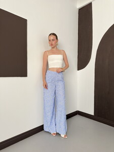 Topshow Kabartma Motifli Pantolon - Mavi | F2156 #3