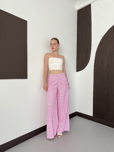 Topshow Kabartma Motifli Pantolon - Pembe | F2156 #3