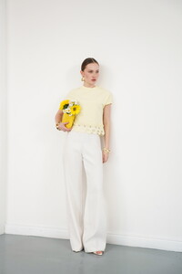 Guipure Detailed T-Shirt - Yellow | Topshow #2