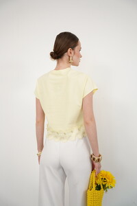 Guipure Detailed T-Shirt - Yellow | Topshow #5