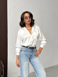 Saten Gömlek - Krem #3