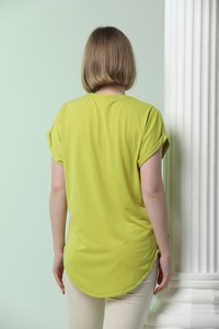 Topshow Fıstık Yeşili Dantelli Toptan T-Shirt #5