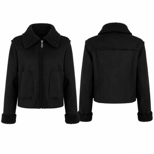 Topshow Siyah Siyah F Süet Peluş Toptan Mont #4