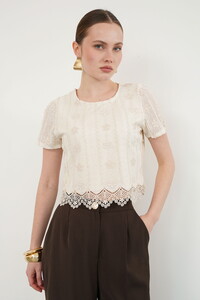 Embroidered Lace Blouse - Raw | Topshow #1