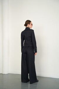 F 2084 HAKİM YAKA APOLETLİ FERMUARLI CEKET - LACİVERT #5