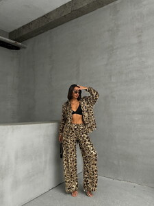 Topshow L.Şacaklı Leopar Desenli Toptan Pantolon #2