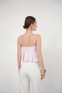 Çizgili Askılı Bluz - Pembe | Topshow #5