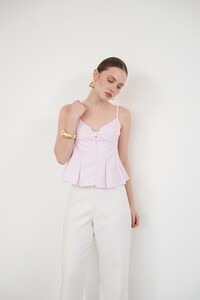 Çizgili Askılı Bluz - Pembe | Topshow #3