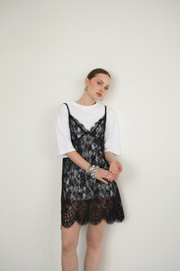 D 2950  PENYE TUNİK ÜSTÜ DANTELLİ ELBİSE - BEYAZ #4