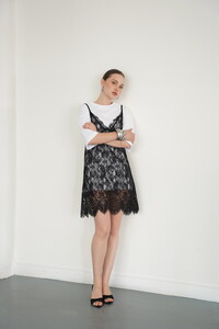 D 2950  PENYE TUNİK ÜSTÜ DANTELLİ ELBİSE - BEYAZ #2