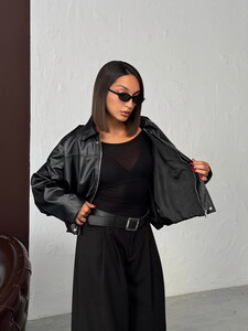 F 2035 SUNİ DERİ MONT - SİYAH #2