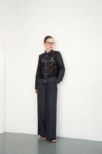 F 2091 DANTEL DETAYLI KOT GÖMLEK - LACİVERT #3