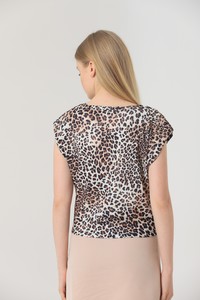 Topshow Küçük Leopar Yakası Süslü Toptan Bluz #5