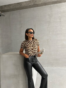 Topshow L.Pullu Leopar Saçak Pullu Toptan T-Shirt #3