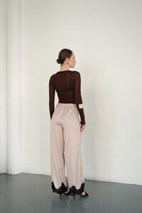 D2969 PAÇASI DANTELLİ SATEN PANTOLON - TAŞ #5