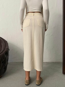 F 2033 FİTİLLİ KADİFE ETEK - KREM #5