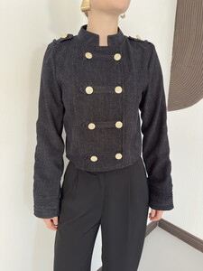 F 2134 GOLD DÜĞMELİ APOLET DETAYLI CEKET - LACİVERT #4