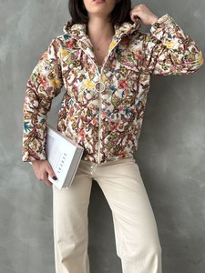 Topshow Taş Desenli Kapüşonlu Crop Toptan Mont #4