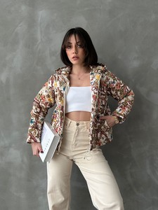 Topshow Taş Desenli Kapüşonlu Crop Toptan Mont #2