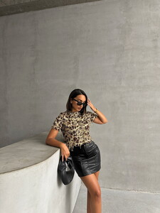 Topshow L. Sacaklı Leopar Saçak Pullu Toptan T-Shirt #2