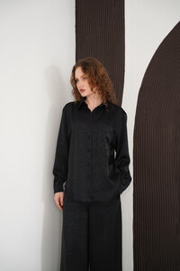 Uzun Kollu Toptan Gömlek - Siyah | F2101 - Topshow #4