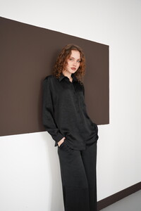 Uzun Kollu Toptan Gömlek - Siyah | F2101 - Topshow #2