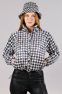 Topshow Kazayağı Desen Çıt Çıtlı Hakim Yaka Toptan Mont