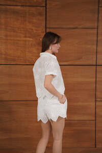 Nakışlı Toptan Gömlek - Taş | Topshow #5