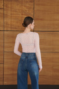 F 2092 DANTEL  BLUZ - PEMBE #5