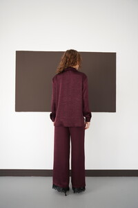 Uzun Kollu Toptan Gömlek - Mürdüm | F2101 - Topshow #5