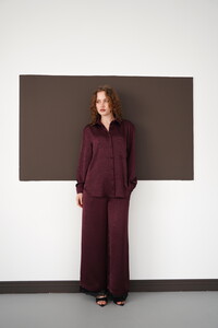 Uzun Kollu Toptan Gömlek - Mürdüm | F2101 - Topshow #3