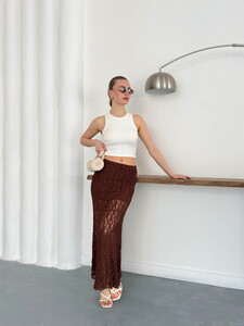 Kahverengi Uzun Transparan Toptan Etek | Topshow | F1887 #2