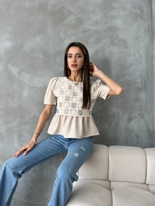 Topshow Taşa Taş Dantel Detaylı Toptan Bluz #2