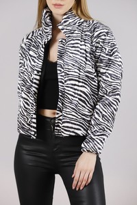 Topshow Zebra Çıt Çıtlı Hakim Yaka Toptan Mont #4