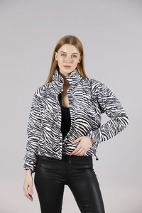 Topshow Zebra Çıt Çıtlı Hakim Yaka Toptan Mont #3