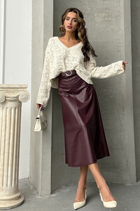 Topshow Bordo Deri Kemerli Toptan Etek