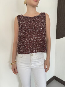 D 3117 PULLU BİSİKLET YAKA KOLSUZ BLUZ - BORDO #4