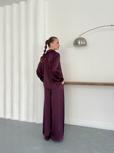 Topshow | Saten Gömlek - Mürdüm | F2062 #5