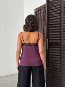 D 2929 DANTEL DETAYLI SATEN ATLET - MÜRDÜM #5