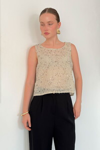 D 3117 PULLU BİSİKLET YAKA KOLSUZ BLUZ - TAŞ