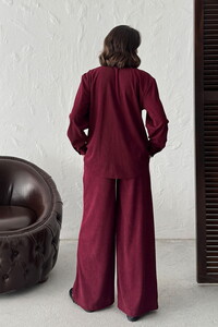 F 1996 FİTİLİKADİFE PANTOLON - BORDO #4