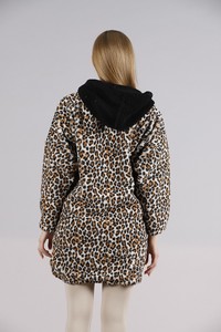 Topshow Leopar Fermuarlı Cepli Toptan Kaban #5