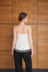 D 2963 PUANTİYELİ DANTEL DETAYLI SATEN BÜSTİYER - KREM #5