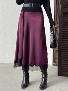 D 2930 DANTEL DETAYLI SATEN ETEK - MÜRDÜM #3