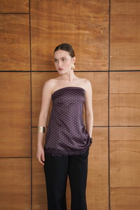 D 2963 PUANTİYELİ DANTEL DETAYLI SATEN BÜSTİYER - KAHVE #3