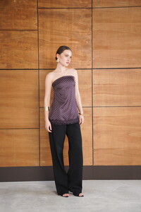 D 2963 PUANTİYELİ DANTEL DETAYLI SATEN BÜSTİYER - KAHVE #2