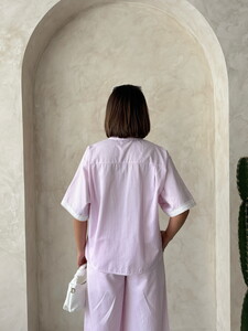 D 2867 GÜPÜR DETAYLI ÇİZĞİLİ GÖMLEK - PEMBE #5