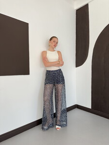 D 3134 PULLU FİLE PANTOLON - LACİVERT #2